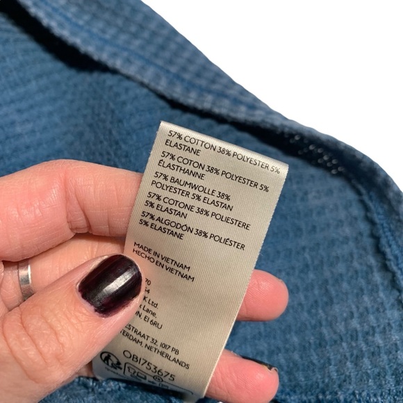 FREE PEOPLE | We The Free Women’s Coroline Thermal - Legion Blue - Sz Small - Picture 8 of 8